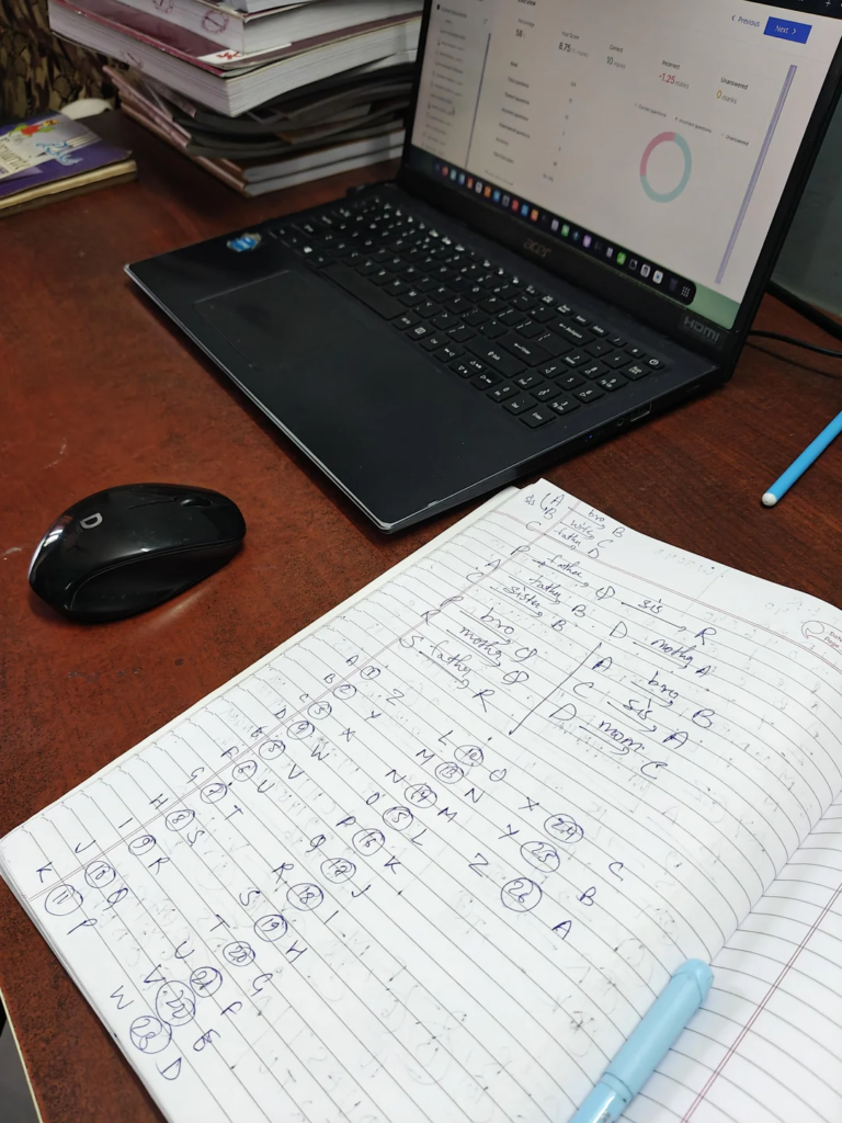 My roommate keeps writing ABCD whole day 😆